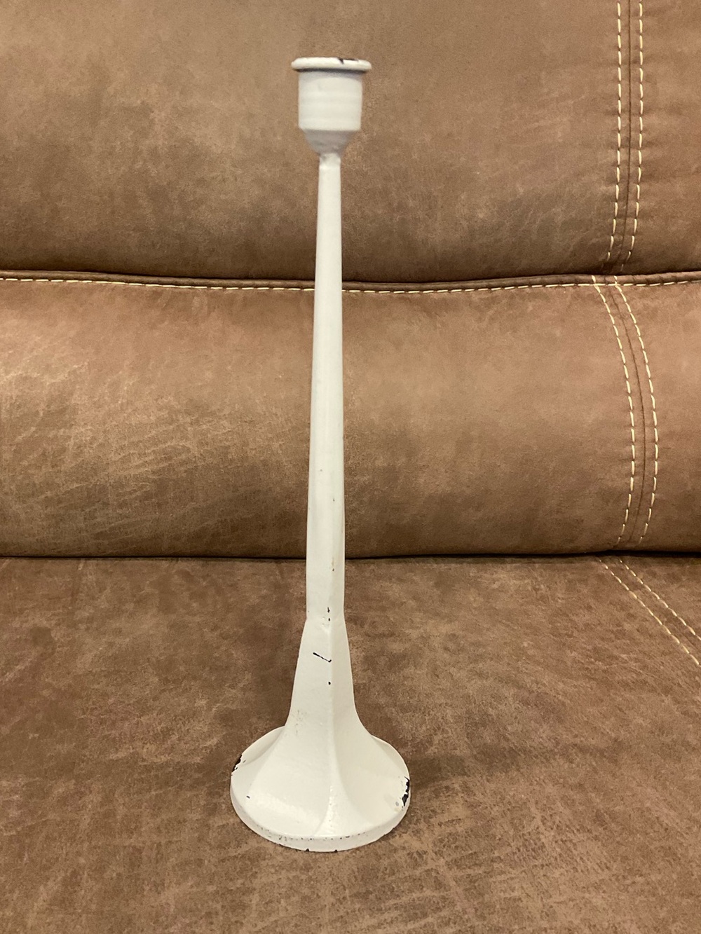 White Iron Taper Candlestick